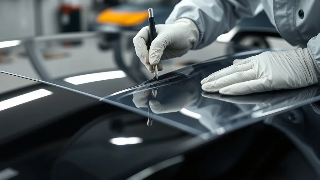 High-detail close-up of a professional technician applying a